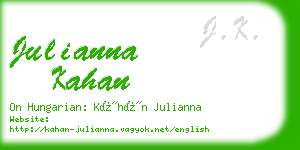 julianna kahan business card